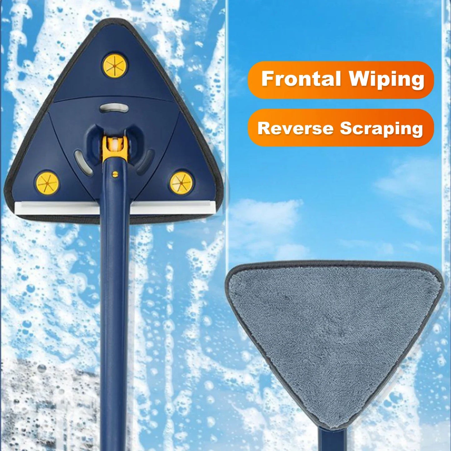 360° Rotatable Triangle Mop Telescopic Adjustable Squeeze Microfiber Cleaning Mop for Floor Ceiling Household Cleaning Tools