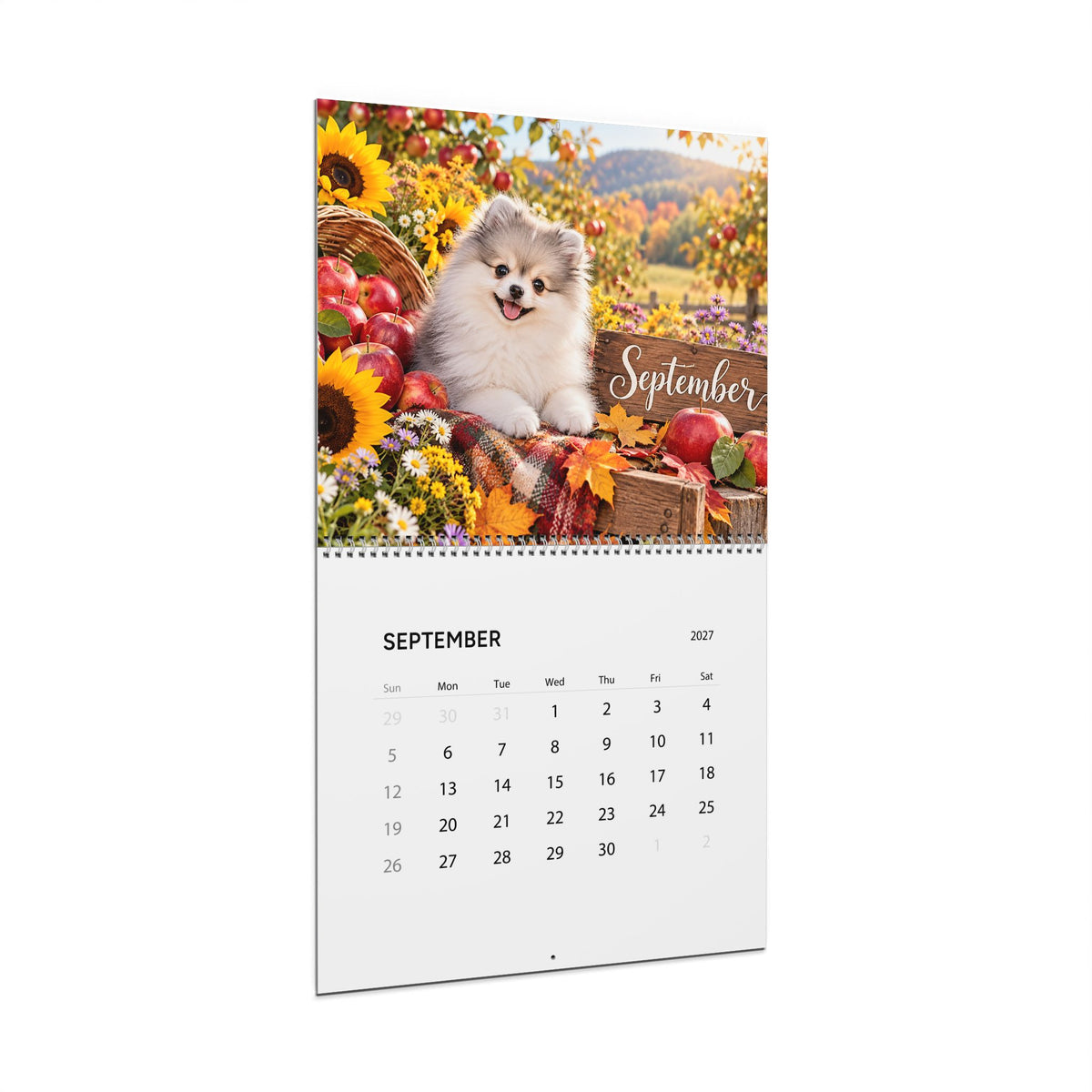 2027 Pomeranian Wall Calendar, Cute Puppies, 12 Month Dog Calendar, Gift for Dog Lovers