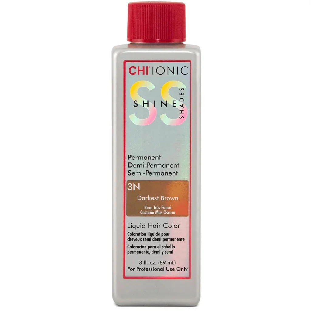 CHI IONIC SHINE SHADES LIQUID HAIR COLOR 3N Darkest Brown 3 oz