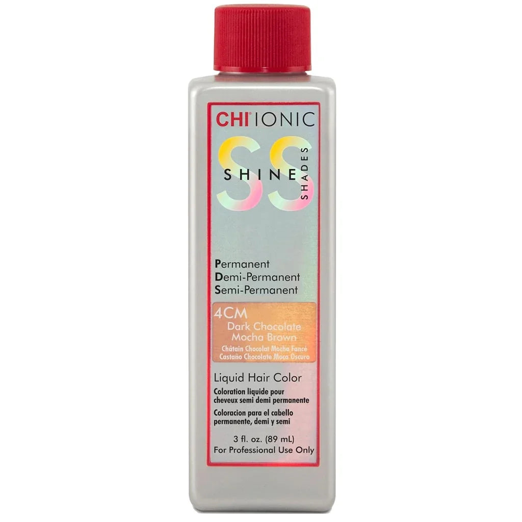 CHI IONIC SHINE SHADES LIQUID HAIR COLOR 4CM Dark Chocolate Mocha Brown 3 oz