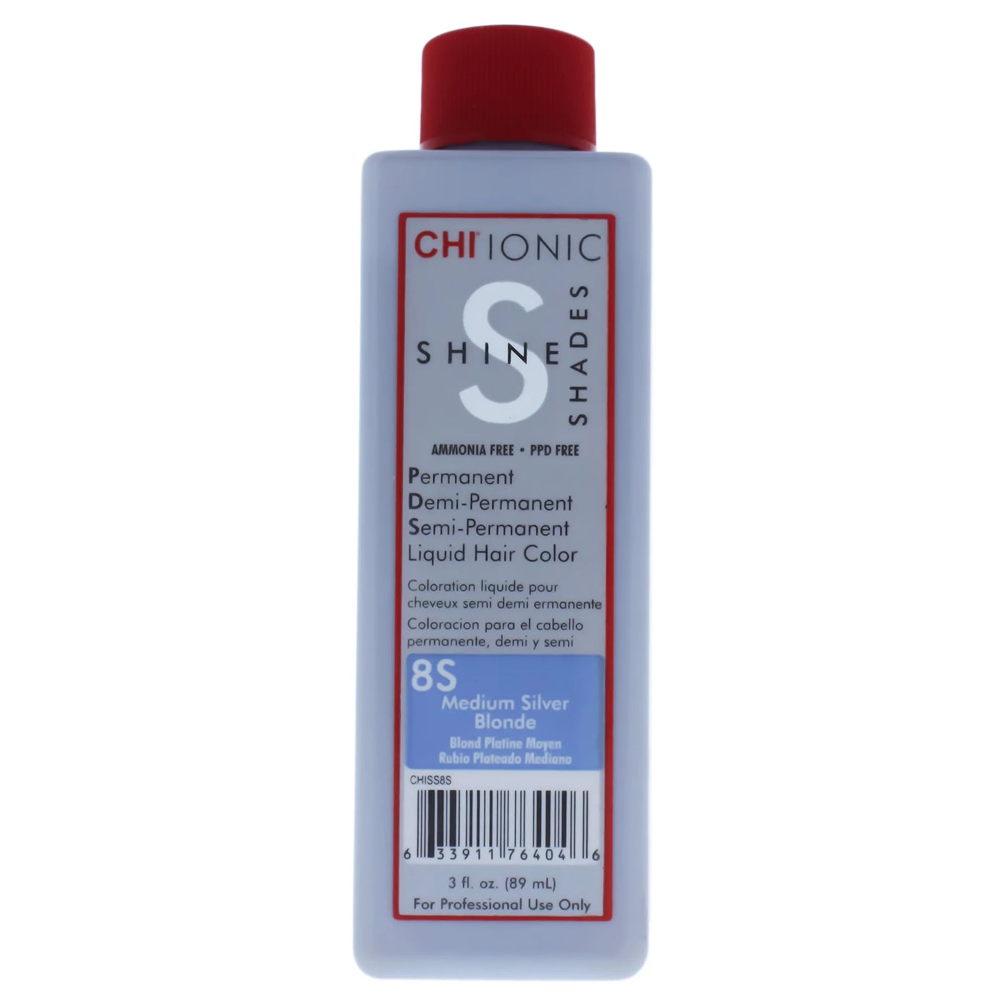 CHI IONIC SHINE SHADES LIQUID HAIR COLOR 8S Medium Silver Blonde